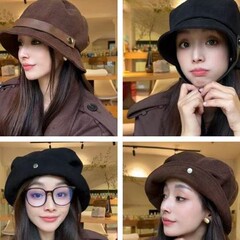 高品质厂家批发一帽多戴灯芯绒渔夫帽女2025韩版流秋冬小礼帽盆帽