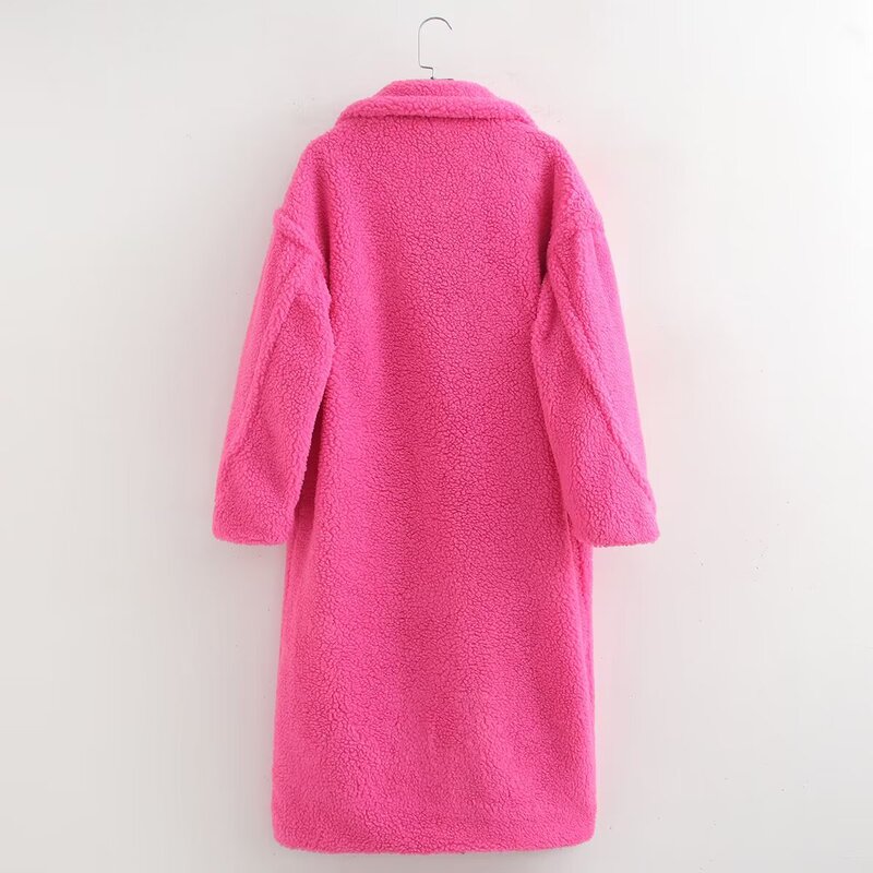 Amazon cross-border wholesale y2g teddy bear coat profile loose lamb wool one-piece long coat coat for women