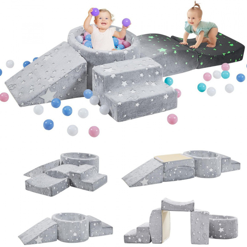 Five-Piece Set of Wave Pool Climbing Toys, Sponge Ball Pit, Soft Sofa, Climbing Building Blocks Set, Baby Sofa for Infants