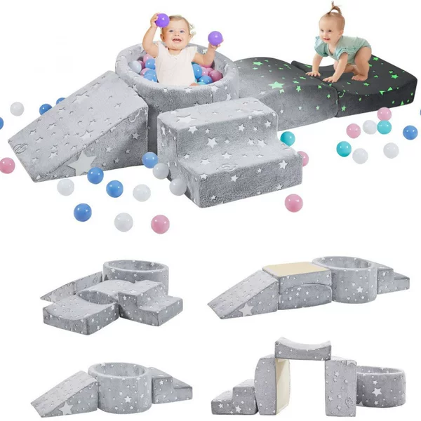 Five-Piece Set of Wave Pool Climbing Toys, Sponge Ball Pit, Soft Sofa, Climbing Building Blocks Set, Baby Sofa for Infants
