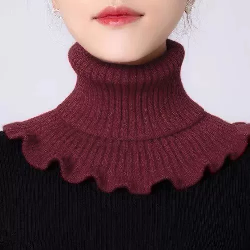 [Skin-friendly Core-spun Yarn] Women's Neck Pullover Autumn and Winter Warm Cervical Neck Cover Decorative Fake Collar Knitted