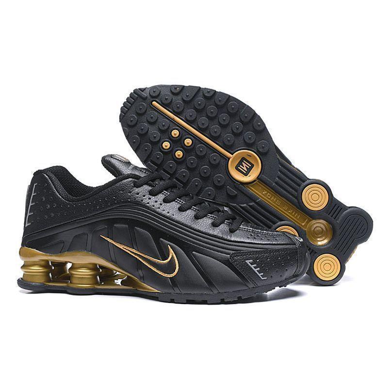 SHOX/R4NIKE 고품질 블랙 골드