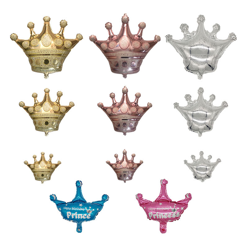 Large Golden Crown Foil Balloon Baby Birthday Party Decoration Balloon You Love Crown Aluminum Foil Balloon