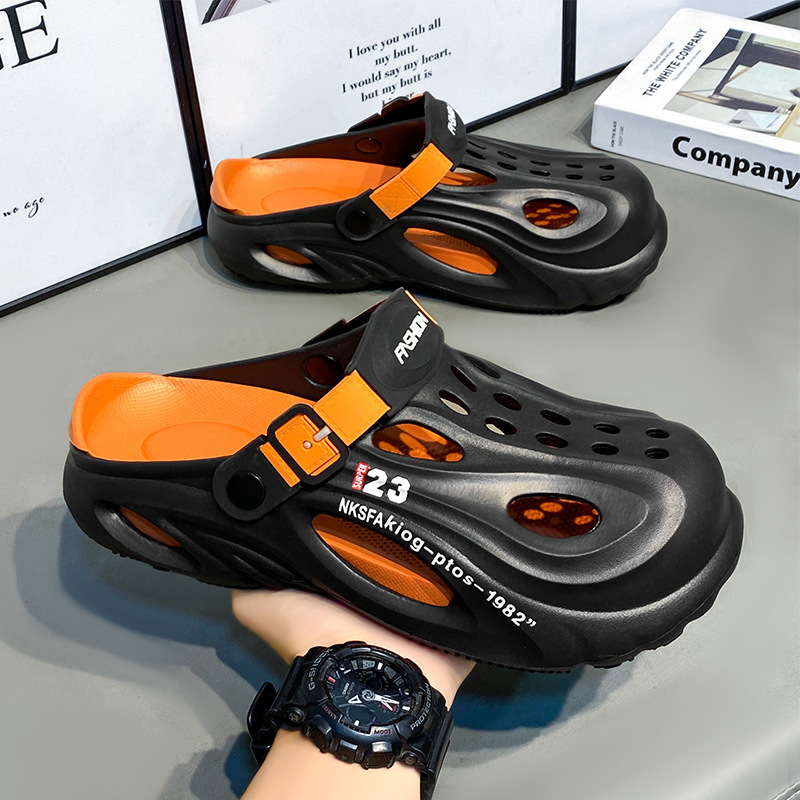 Zapatos Dongdong para hombre 2024 nuevo verano para usar sandalias antideslizantes al aire libre aumentando la altura de la base deportiva de conducción zapatillas de cabeza