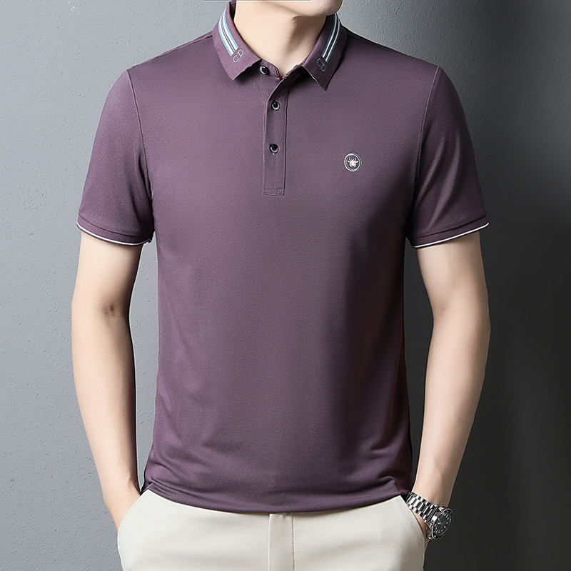 Polo uomo in cotone maniche corte business casual elegante_voghion.com