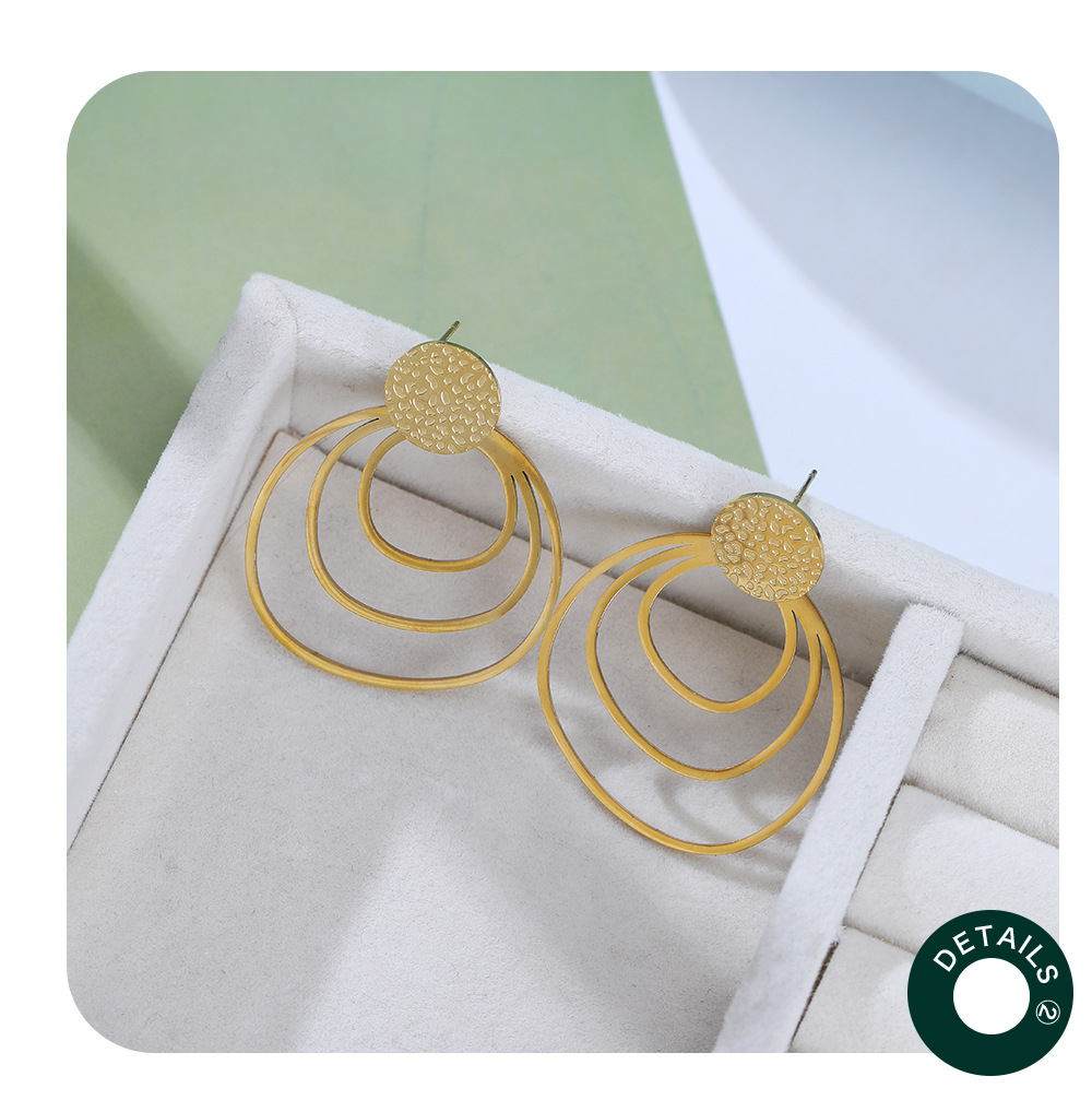 Fashion Geometric Stainless Steel Plating Drop Earrings 1 Pair