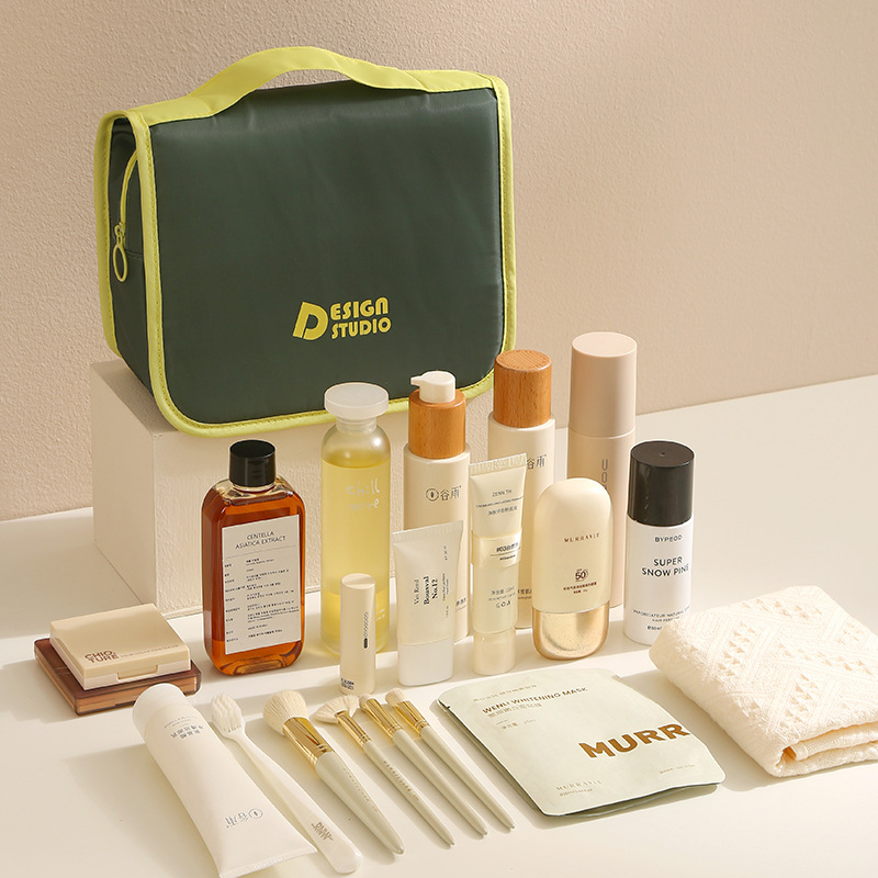 Bolsa de lavado impermeable de dopamina Bolsa de lavado de maquillaje multifuncional de gran capacidad Bolsa de cosméticos portátil portátil