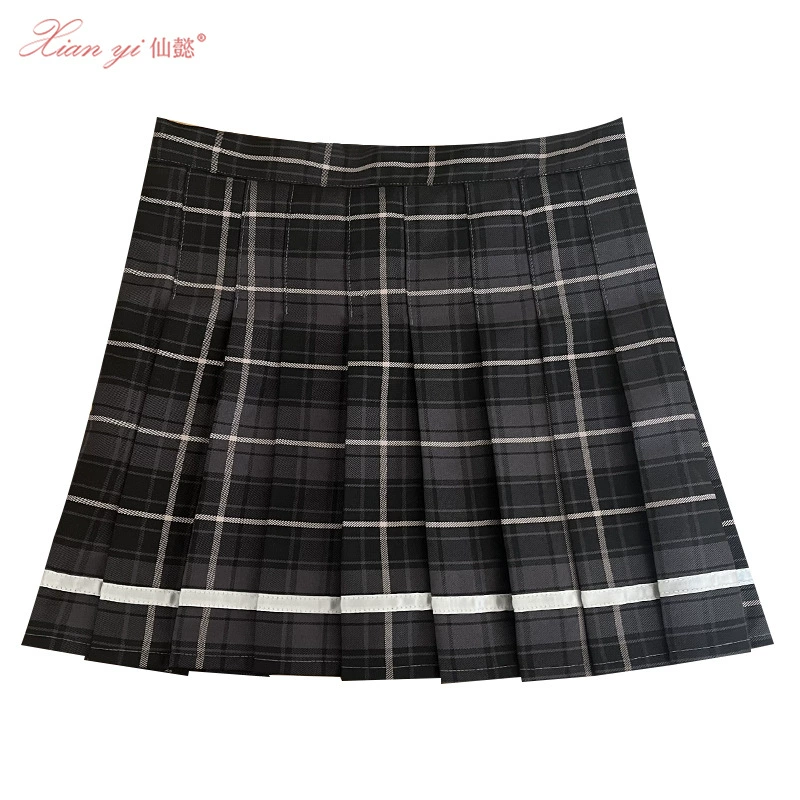 Xian Yi, летняя японская юбка-трапеция с высокой талией, женская новая контрастная облегающая плиссированная юбка в клетку JK, 523
