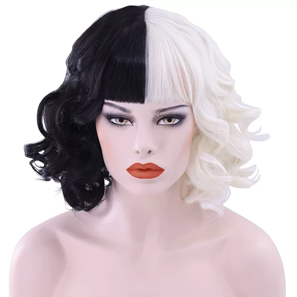 GWS black and white wig with bangs