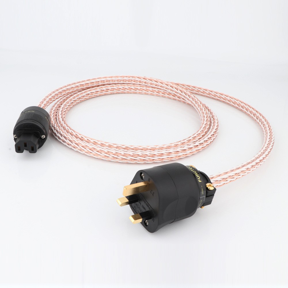 Preffair 12Tc Single Crystal Copper Fever Grade Power Cord Hifi Speaker Amplifier Amplifier Decoder Cable