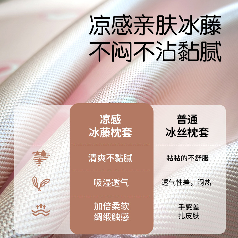 2025 nueva funda de almohada de seda de hielo funda de almohada para el hogar única funda de revestimiento de núcleo de almohada de 48x74cm verano