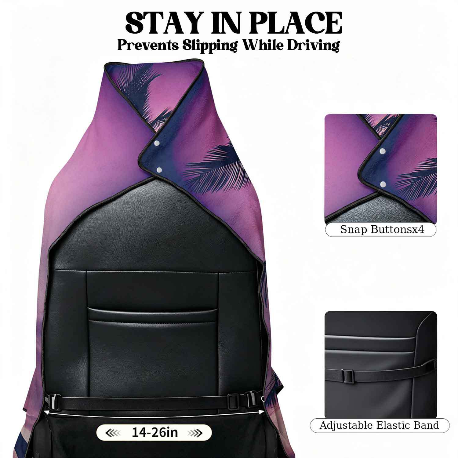 Printed bath towel and car seat cover 2-in-1, ultra-fine fiber outdoor beach and car dual-use universal seat cushion