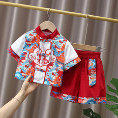 子供の古風な唐の服は周のドレスの赤ちゃんの中国風の唐の服をつかんで服のスーツの夏の古風な新商品の唐の服を演じます。