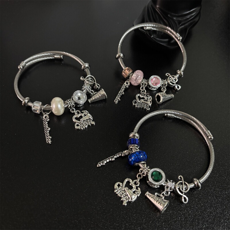 New Event Cheer up Stainless Steel Bracelet for Boys and Girls Cheer Horn Pendant Charm Bracelet New Event Cheer up Stainless Steel Bracelet for Boys and Girls Cheer Horn Pendant Charm Bracelet