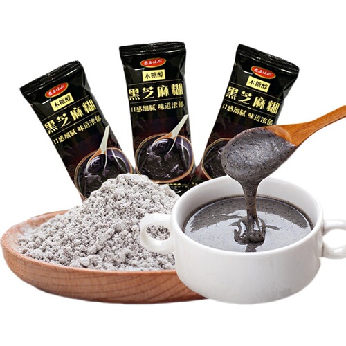 Xylitol black sesame paste milk oatmeal meal replacement nutritious breakfast saccharine-free bagged small package pregnant women's drink