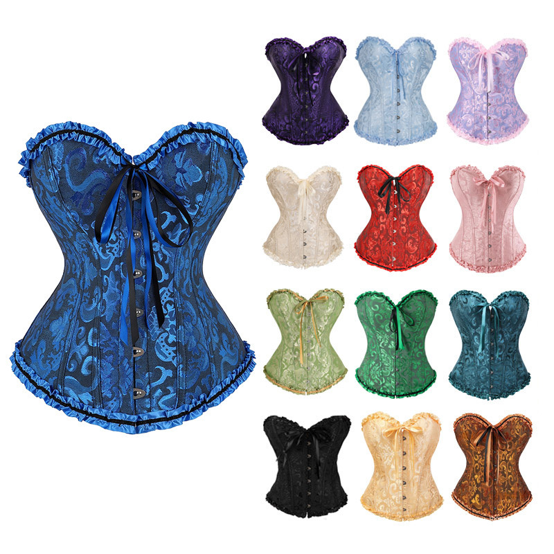 European and American Style Strapless Court-Style Corset with Fishbone Design, Slimming Back Shapewear, Ruffled Lace Bridal Slimming and Tummy Control Top European and American Style Strapless Court-Style Corset with Fishbone Design, Slimming Back Shapewear, Ruffled Lace Bridal Slimming and Tummy Control Top