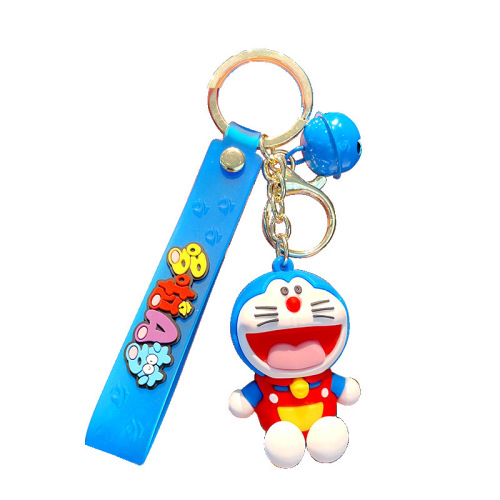 Cartoon Animation Doraemon Doraemon Doll Keychain Soft Plastic Accessories Blind Box Backpack Pendant Circle Chain Gift Small Wholesale