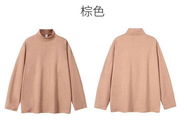 라이트 브라운 [하프 터틀넥 저먼 벨벳 긴팔 티셔츠]