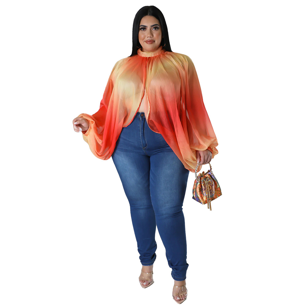 252g Weight Long Sleeve Sleeve Length Regular Sleeve Sleeve Type Spandex, Polyester, Chiffon Fabric Type Long Top Length Blouse Tops Type Daily, Street Occasion Round Neck Neckline Regular Fit Fit Type Color Block Pattern Spring&Summer Season Streetwear Style Blouse Long Sleeve Plus Size Tops Streetwear Color Block 47