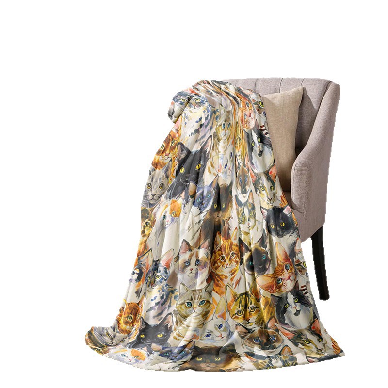 Fotos de mantas transfronterizas Impresión digital Manta de lana de brida tridimensional 3D Manta de aire acondicionado Tapa de tapicería Personalización de la imagen