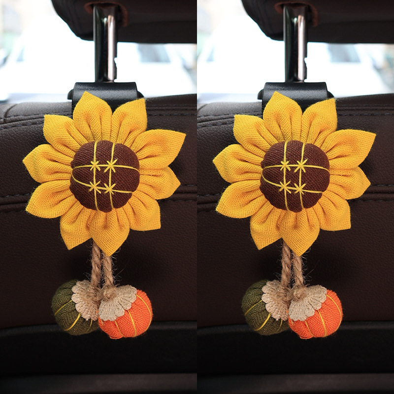 Gancho para automóvil, respaldo del asiento, filas delanteras y traseras, flores lindas, almacenamiento multifunción para automóvil, respaldo, gancho pequeño, suministros para automóvil