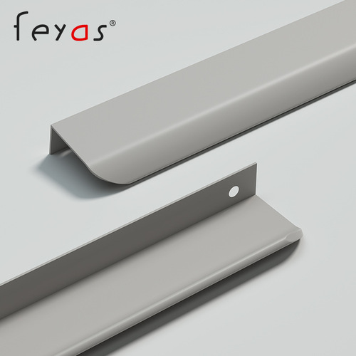Feyas Morandi same color invisible handle drawer built-in wardrobe door punch-free aluminum alloy door handle arc