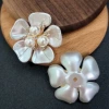 Pearl five-petal flower + gold bottom pearl