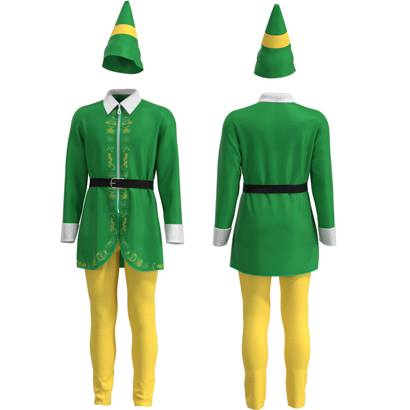 親子男女クリスマス服ハロウィーン衣装成人クリスマス妖精緑衣装コスプレ老人祭り|undefined