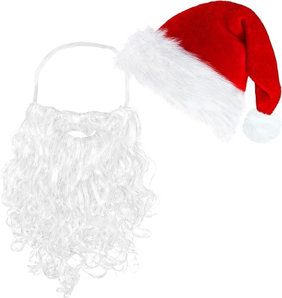 Santa hat, Santa Claus white wig, Santa beard, Santa Claus suit_voghion.com