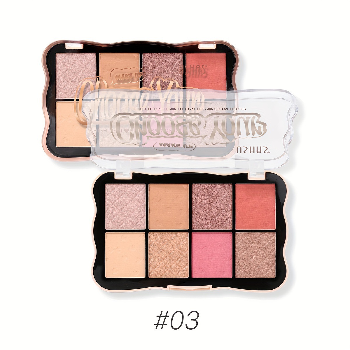 USHAS Europa y los Estados Unidos en stock transfronterizo de ocho colores, polvo fino y brillante, perla brillante, sombra de ojos UF005B