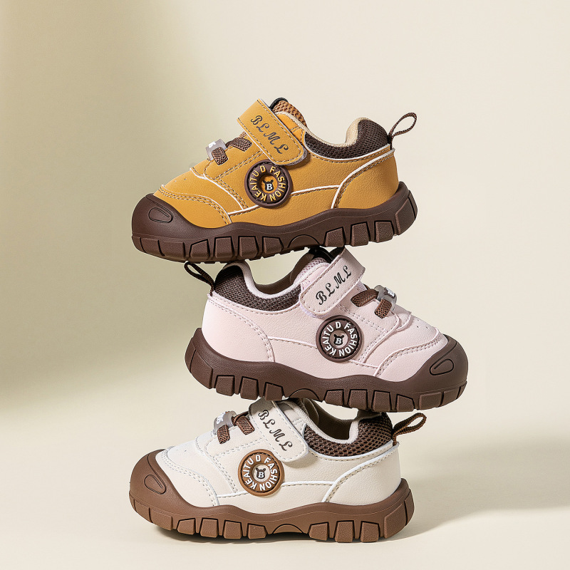 Bramiller toddler shoes for boys with Velcro fasteners, wear-resistant soft-soled casual shoes, girls' sneakers, children's functional shoes