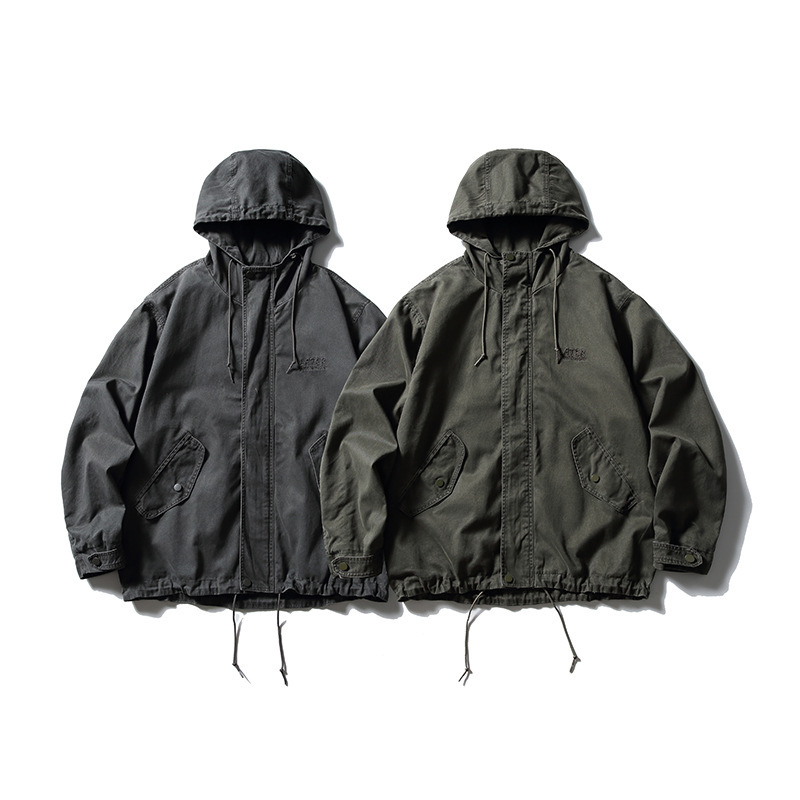 City Fanpin 2024 Autumn New Heavy Washed Hooded Military Wind Jacket Men's Fashionable High-grade Feeling Ruffian Handsome City Fanpin 2024 Autumn New Heavy Washed Hooded Military Wind Jacket Men's Fashionable High-grade Feeling Ruffian Handsome