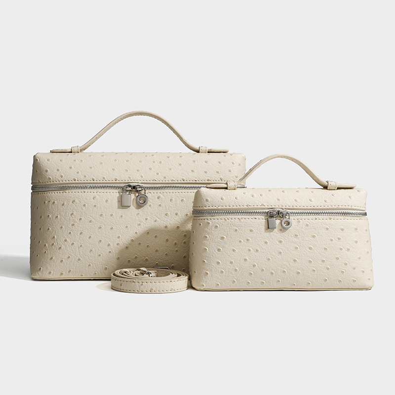 LP19 Genuine Leather Handbag New Gigi Same Style Kelly Square Box Cosmetic Bag Light Luxury Premium French Shoulder Bag