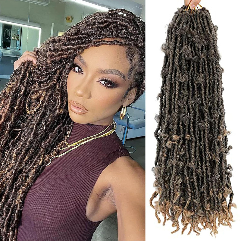 European and American Hot Selling Wrapping Tube Crochet Hair Handmade Butterfly Locs Hair Butterfly Dirty Braid Wig