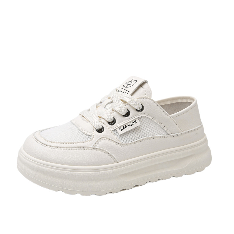 2025 nuevo verano ropa exterior suela gruesa realce los pequeños zapatos blancos mujer todo fósforo moda transpirable casual zapatillas deportivas marea