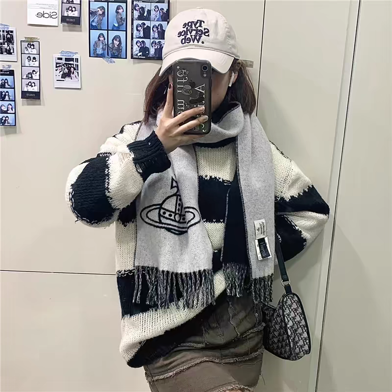 Woolen scarf, keep warm cloak with tassels