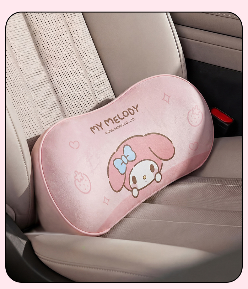 Sanrio car seat gap breathable cushion My Melody headrest for driving, Tesla neck and waist support
