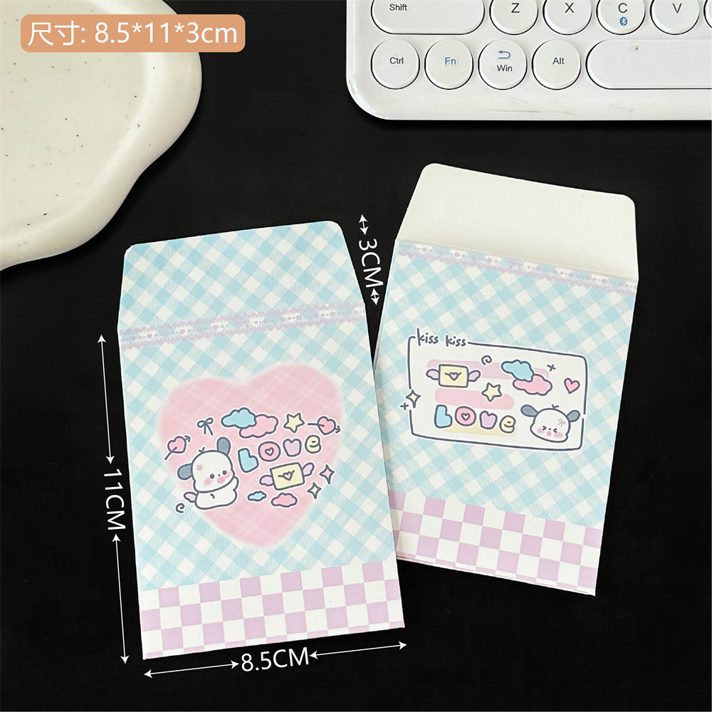 Inswind simple en blanco y negro bobinado pequeño sobre de alto valor facial sobre de papel kraft amado tarjeta pequeña bolsa de embalaje decoración