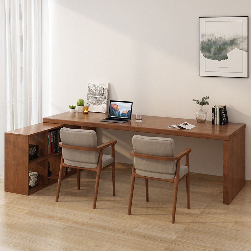 [Factory Processing and Customization] Factory Direct Sales Retro Country Solid Wood with Six-Drawer Cabinet Storage Rack Computer Desk and Chair