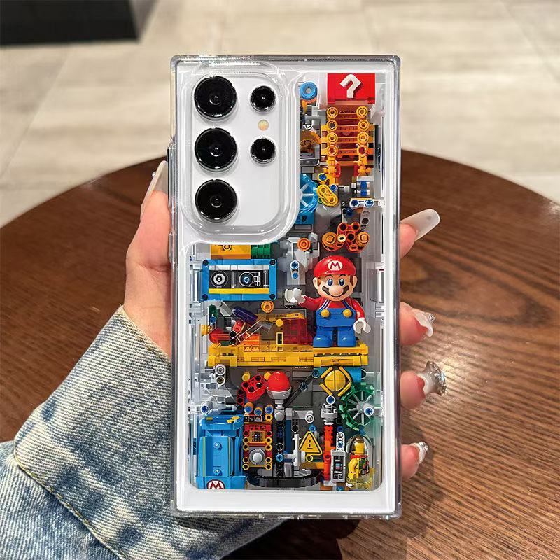 Cross-Border Applicable Samsung S24Ultra Mobile Phone Case Galaxy S23Ultra New Model S24 Building Block Mario Cross-Border Applicable Samsung S24Ultra Mobile Phone Case Galaxy S23Ultra New Model S24 Building Block Mario