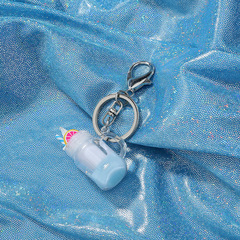 跨境新品仿真珍珠奶茶鑰匙扣 亞克力可愛少女小飾品鑰匙環小禮品