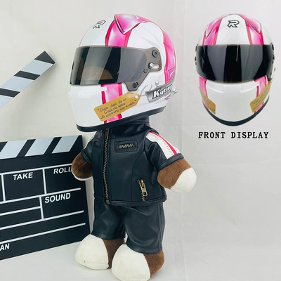 Decoration Gift Cycling Tail Box Motosiklet dəbilqələri - 28cm-black-leather-f1-pink-butterfly-new-helmet-type-anti-collision-layer