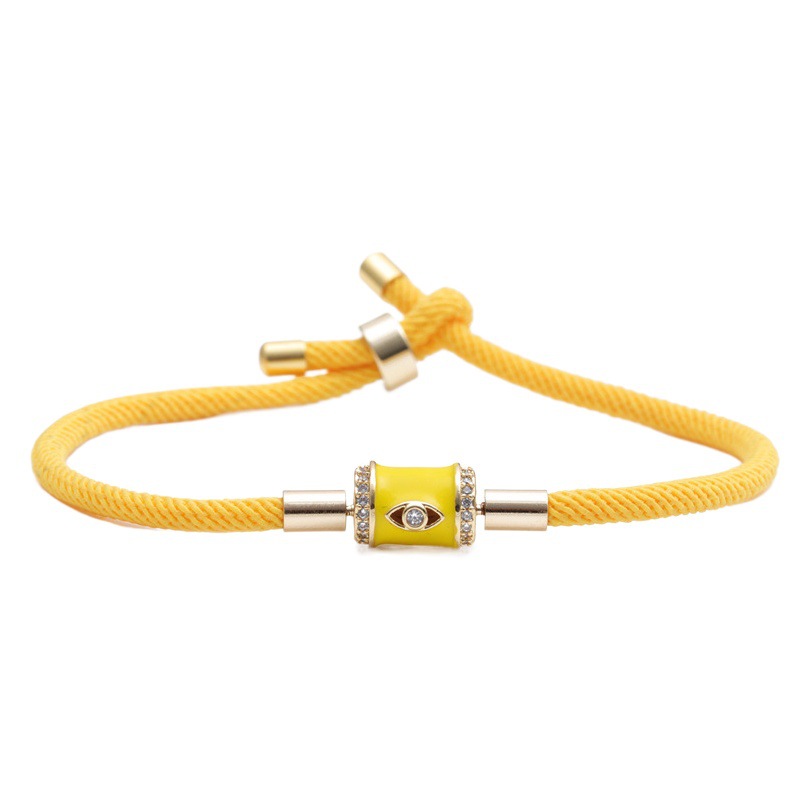 Pulsera de cuerda básica ajustable retráctil de color transfronterizo europeo y americano rojo Milan cuerda DIY pulsera de ojo de Diablo