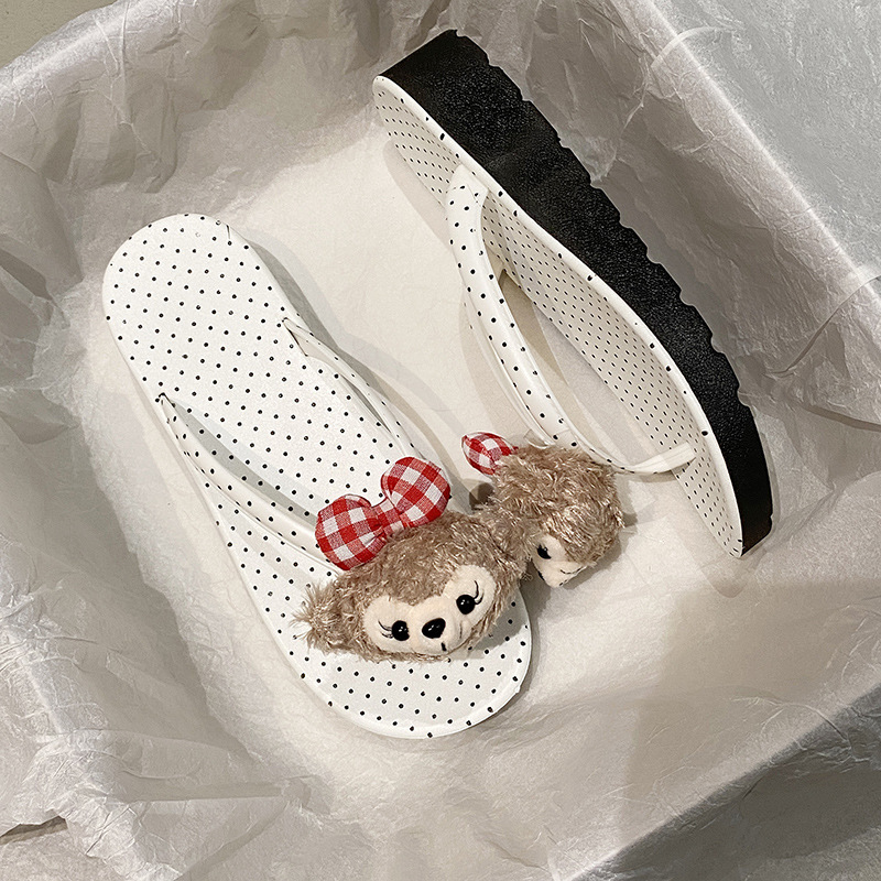 En 2025, el nuevo dibujo animado de punto de onda con suela gruesa trapeador de caracteres chinos en el interior del hogar, zapatillas antideslizantes en el interior, zapatillas frías en el exterior y trapeadores fríos en los pies.