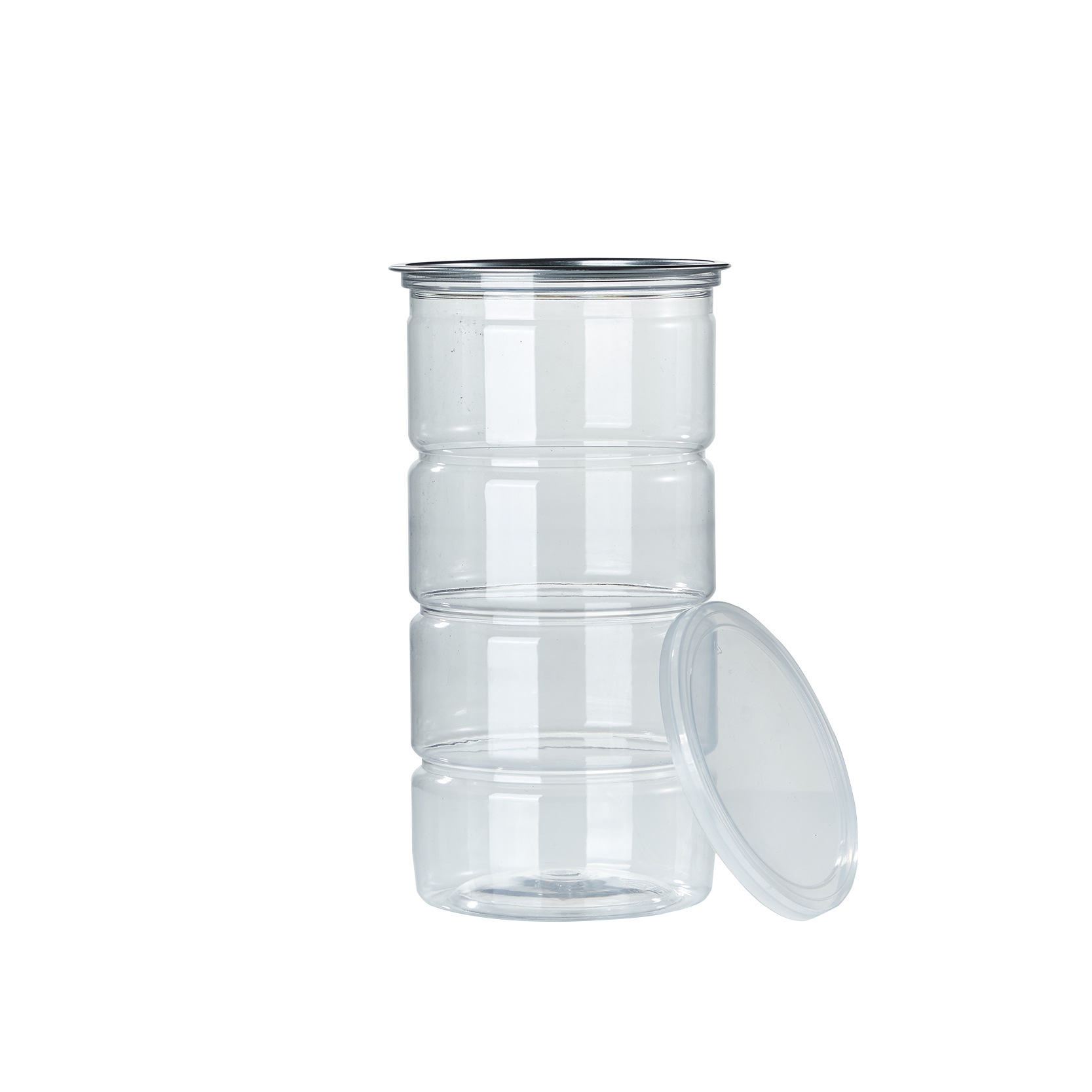 Tarro de plástico transparente con tapa de aluminio para frutos secos, granos, aperitivos, miel, tarro sellado, botella PET de boca ancha, directo del fabricante. image 7