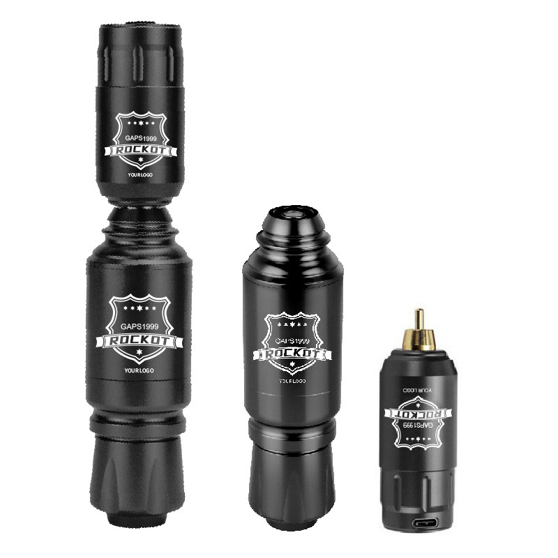 Mini rocket tattoo pen wireless rechargeable battery RCA mouth all-in-one motor tattoo machine suit power supply electric treasure