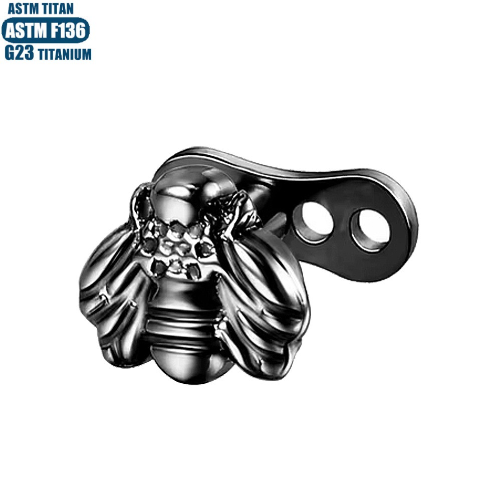 G23 Titanium Bee Buried Bone Nail Subcutaneous Implant Locking Skin Piercing Jewelry Internal Thread detail image 7