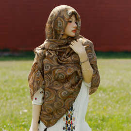 围巾女夏季沙漠旅游防晒披肩民族风茶卡盐湖丝巾时尚棉麻纱巾头巾