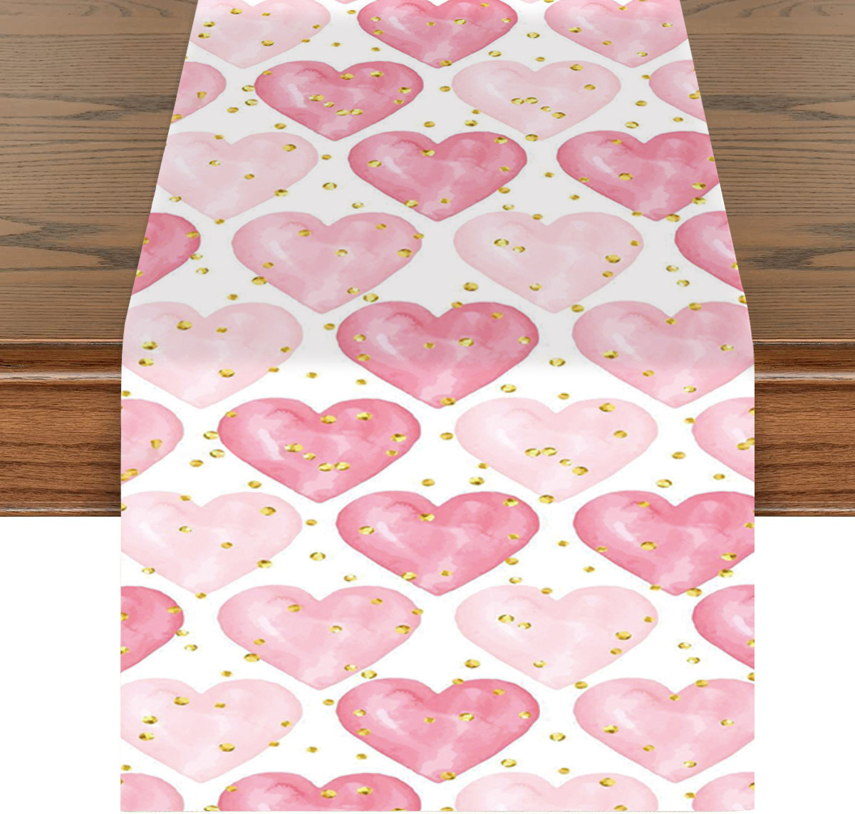 Día de San Valentín corredor de tabla de lino amor mantel Festival imitación cáñamo mantel toalla combinación antideslizante alfombra de mesa decorativa