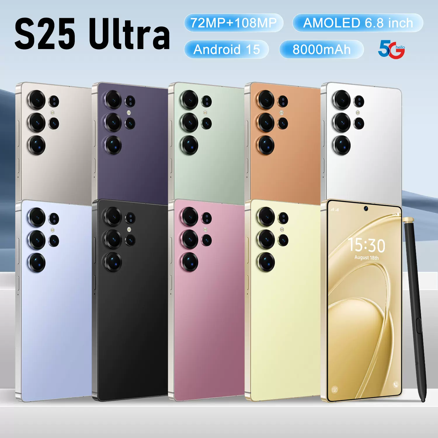 跨境手机S25Ultra爆款4G+64GB智能手机7.3大屏工厂现货批发亚马逊